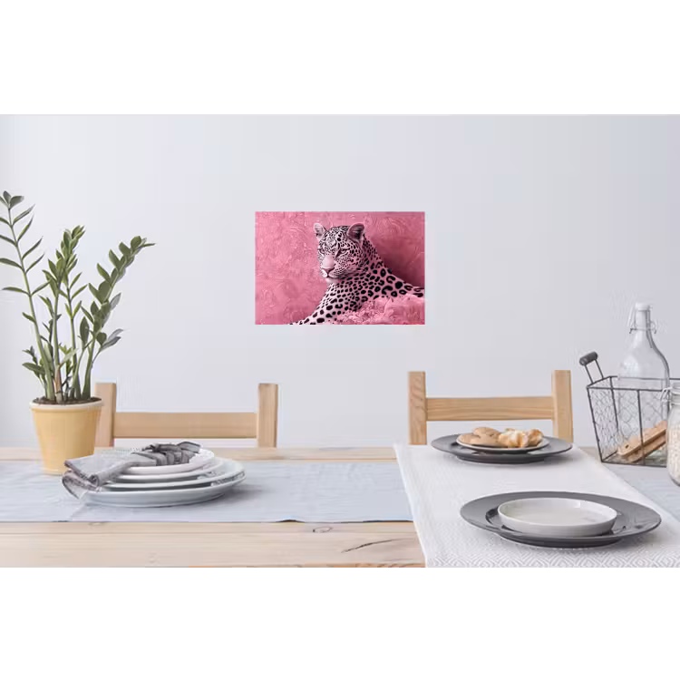 Panter - Luxe - Roze Muursticker klein -eettafel