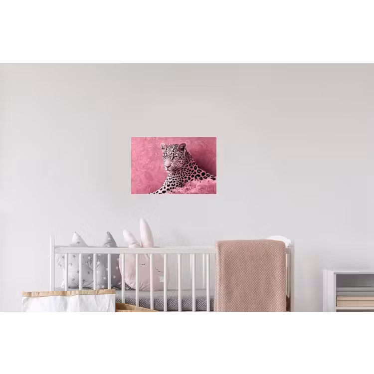 Panter - Luxe - Roze Muursticker klein -kinderkamer