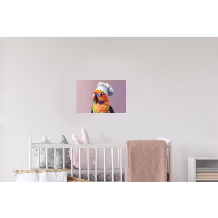 Papegaai - Koksmuts - Nieuwsgierig - Vogel Muursticker klein -kinderkamer