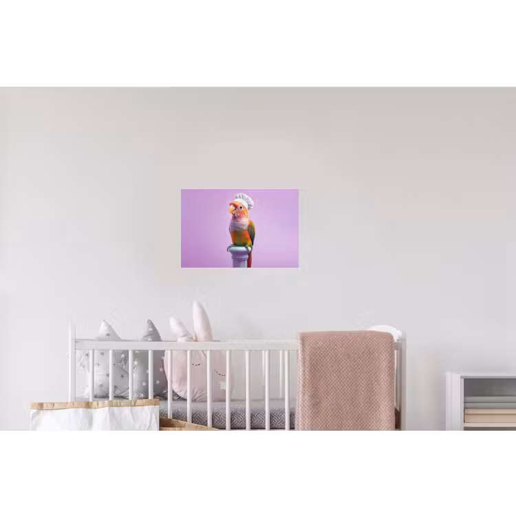 Papegaai - Koksmuts - Pilaar - Vogel Muursticker klein -kinderkamer
