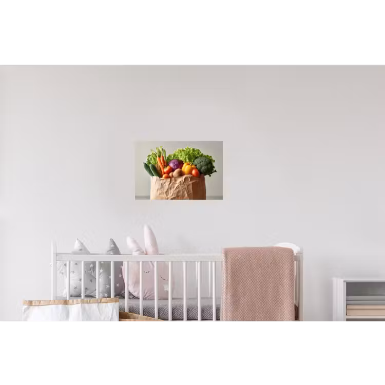 Papieren - Boodschappen - Groente - Kleurrijk Muursticker klein -kinderkamer