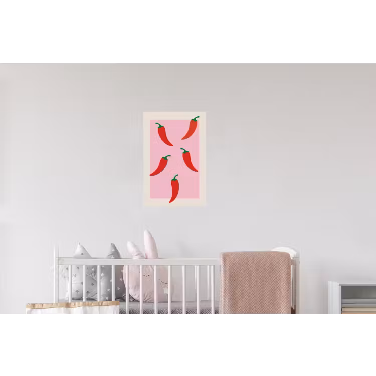 Pepers - Rood - Illustratie Muursticker klein -kinderkamer