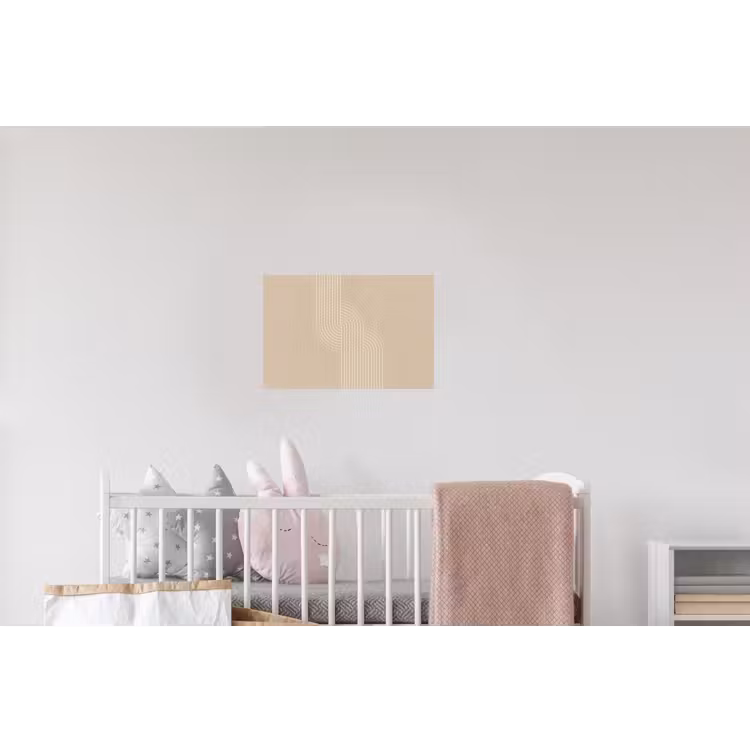 Parallelle lijnen - Lichte textuur - Beige Muursticker klein -kinderkamer