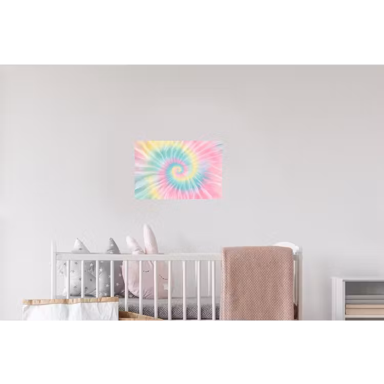 Pasteltinten - Tie dye - Roze Muursticker klein -kinderkamer