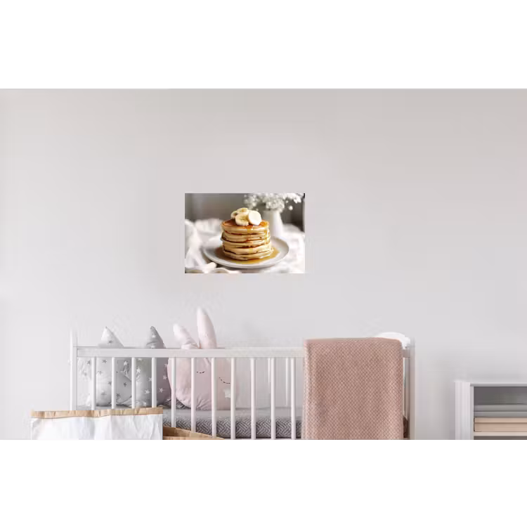 Pannenkoeken - Banaan - Siroop - Wit - Beige Muursticker klein -kinderkamer