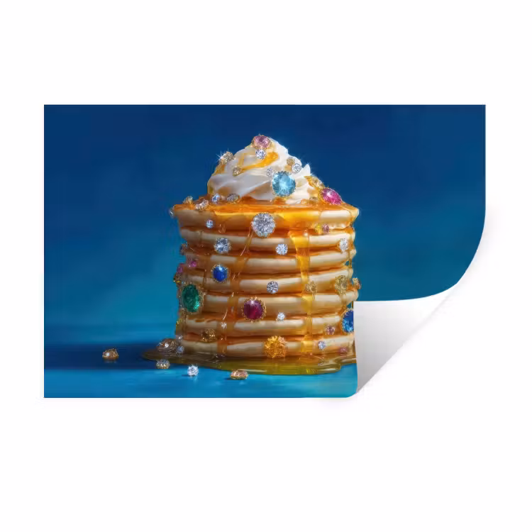Pannenkoeken - Steentjes - Glitter - Slagroom Muursticker klein -3d