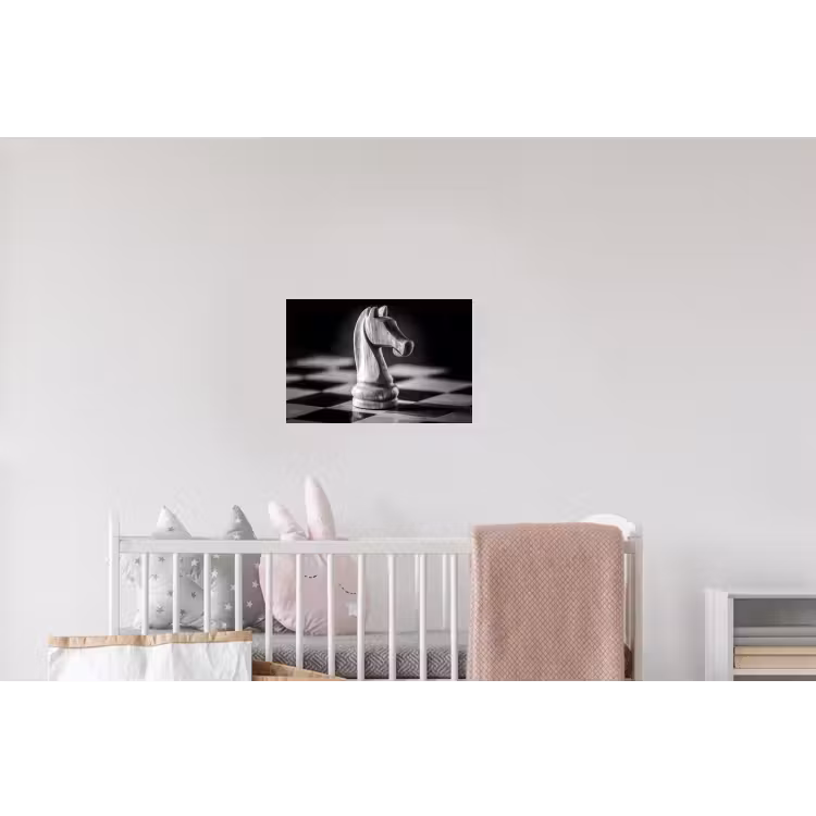 Paard - Hout - Schaalbord - Zwart Muursticker klein -kinderkamer