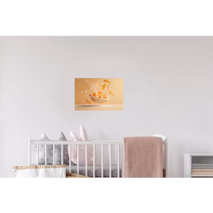 Peach - Eten - Taart - Oranje Muursticker klein -kinderkamer