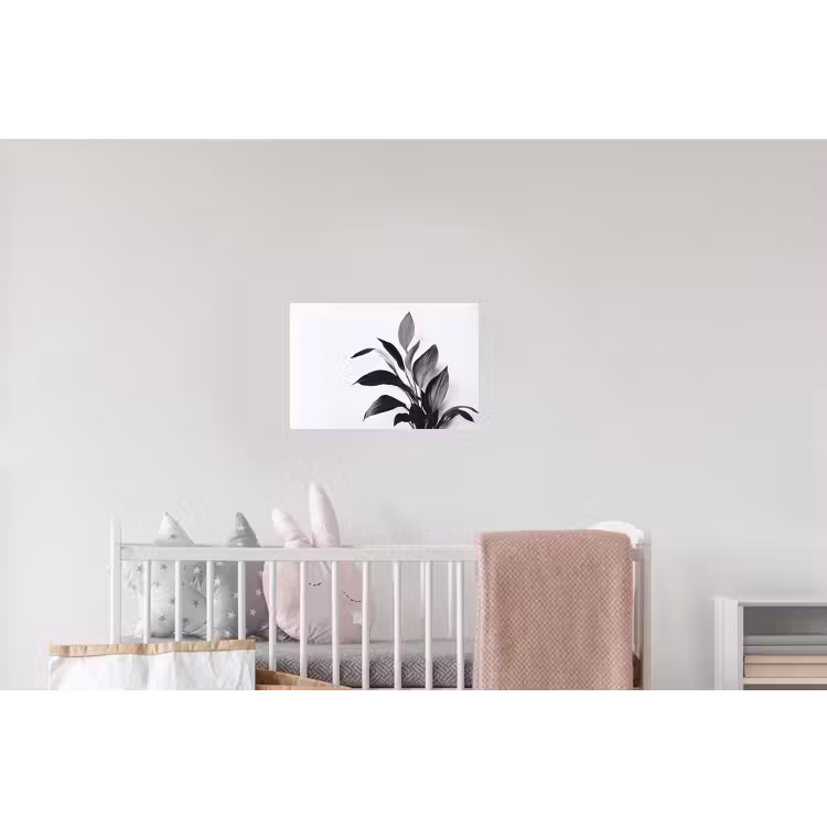 Plant - Bladeren - Minimalistisch - Zwart Muursticker klein -kinderkamer
