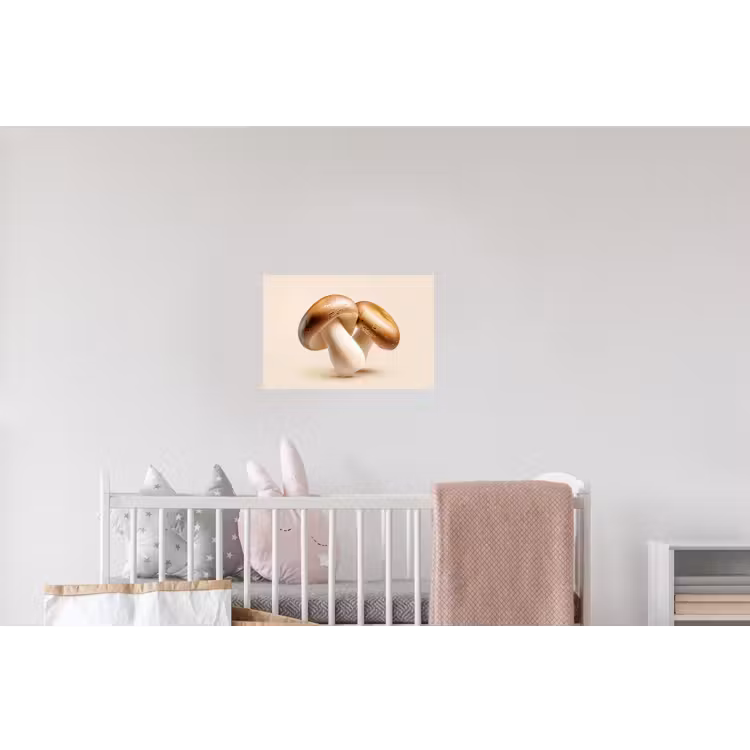Champignons - Zacht - Beige Muursticker klein -kinderkamer