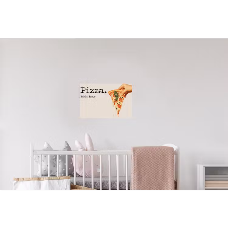 Pizza - Kaas - Pepperoni Muursticker klein -kinderkamer