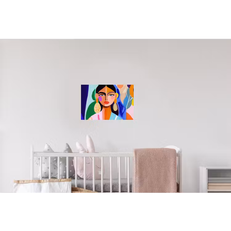 Portret - Vrouw - Modern Muursticker klein -kinderkamer