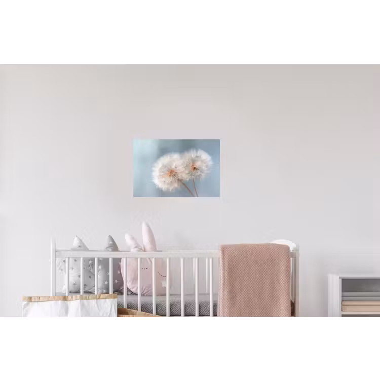Paardenbloemen - Pluisjes - Wit Muursticker klein -kinderkamer