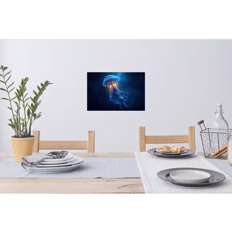 Kwal - Lichtgevend - Tentakels - Blauw Muursticker klein -eettafel