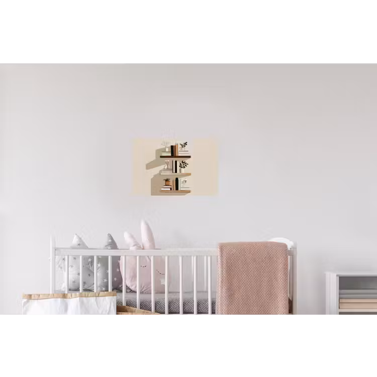 Plankjes - Boeken - Vaasjes - Planten Muursticker klein -kinderkamer