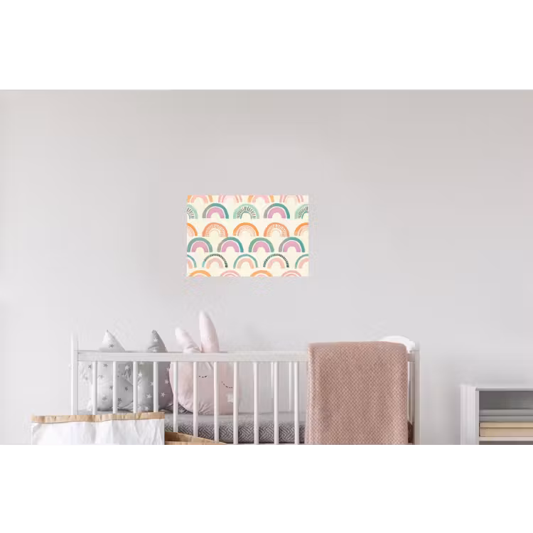 Regenboog - Pastel - Patroon Muursticker klein -kinderkamer