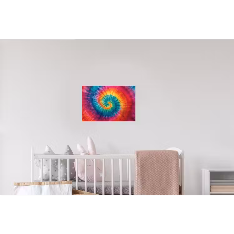 Regenboogkleuren - Tie dye - Muursticker klein -kinderkamer