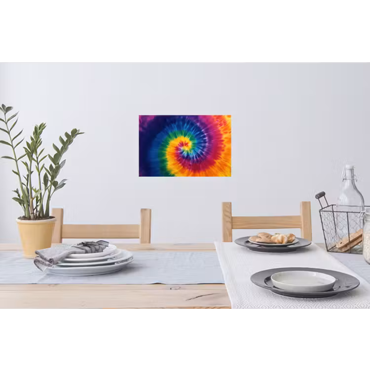 Regenboogkleuren - Spiraal - Kleurrijk Muursticker klein -eettafel