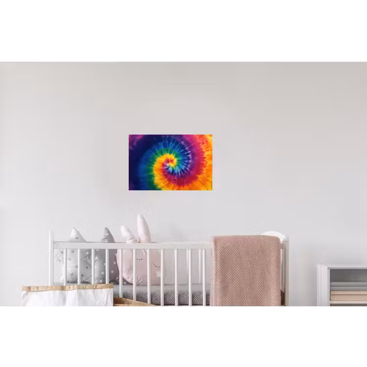 Regenboogkleuren - Spiraal - Kleurrijk Muursticker klein -kinderkamer