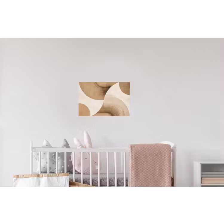 Retro - Geometrische lagen - Aardetinten Muursticker klein -kinderkamer