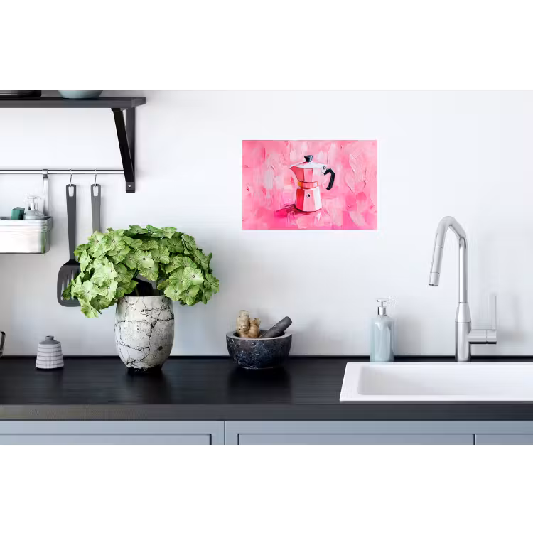 Roze - Verf - Coffee Muursticker klein -keuken