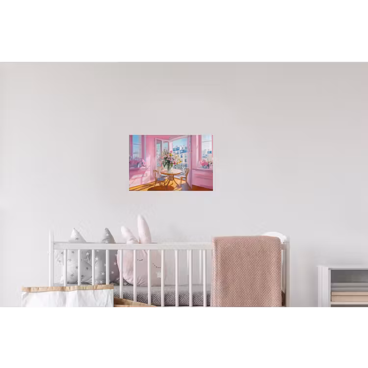 Pink - City - Bloemen Muursticker klein -kinderkamer