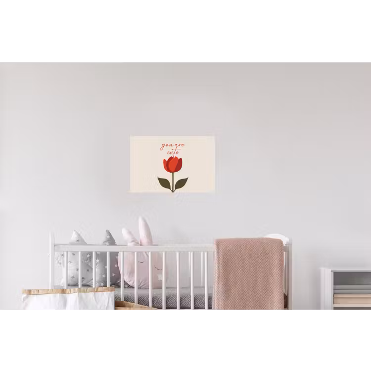 Roos - Rood - Bloem - Valentijn Muursticker klein -kinderkamer