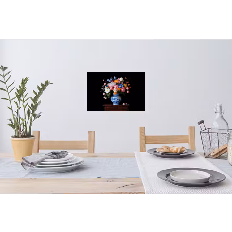 Rozen - Bloemen - Vaas - Boeket Muursticker klein -eettafel