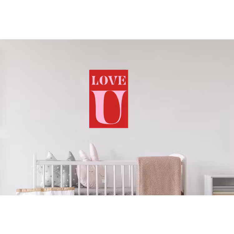 Rood - Love - Valentijn - Roze Muursticker klein -kinderkamer