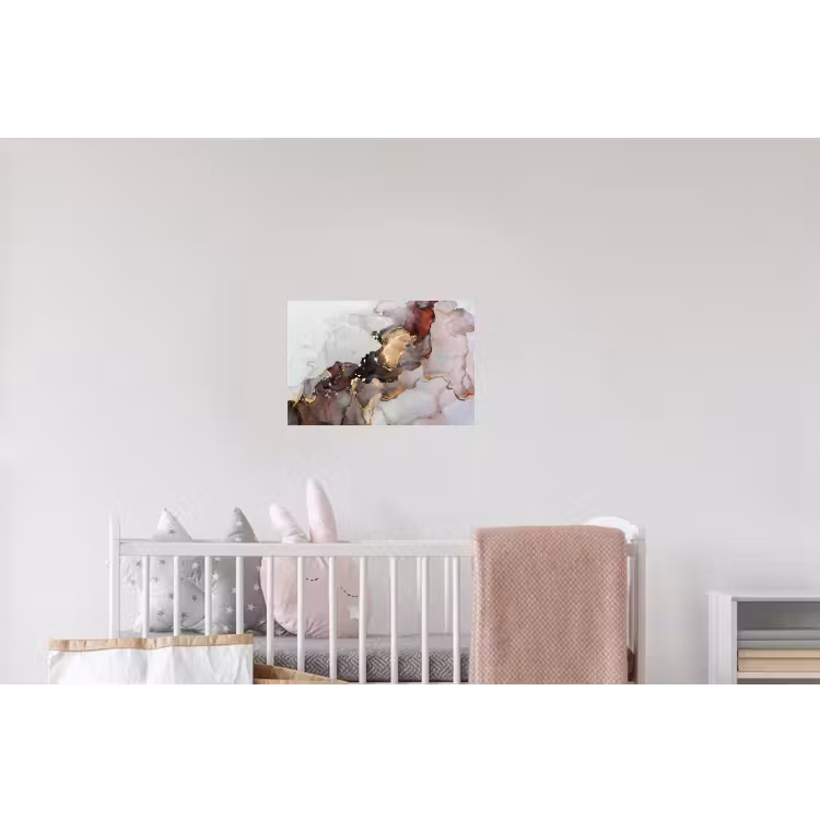 Rood - Marmer - Goud Muursticker klein -kinderkamer