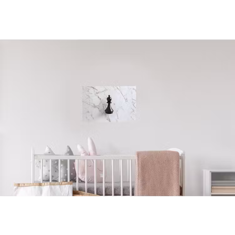 Schaakstuk - Loper - Zwart - Marmer Muursticker klein -kinderkamer