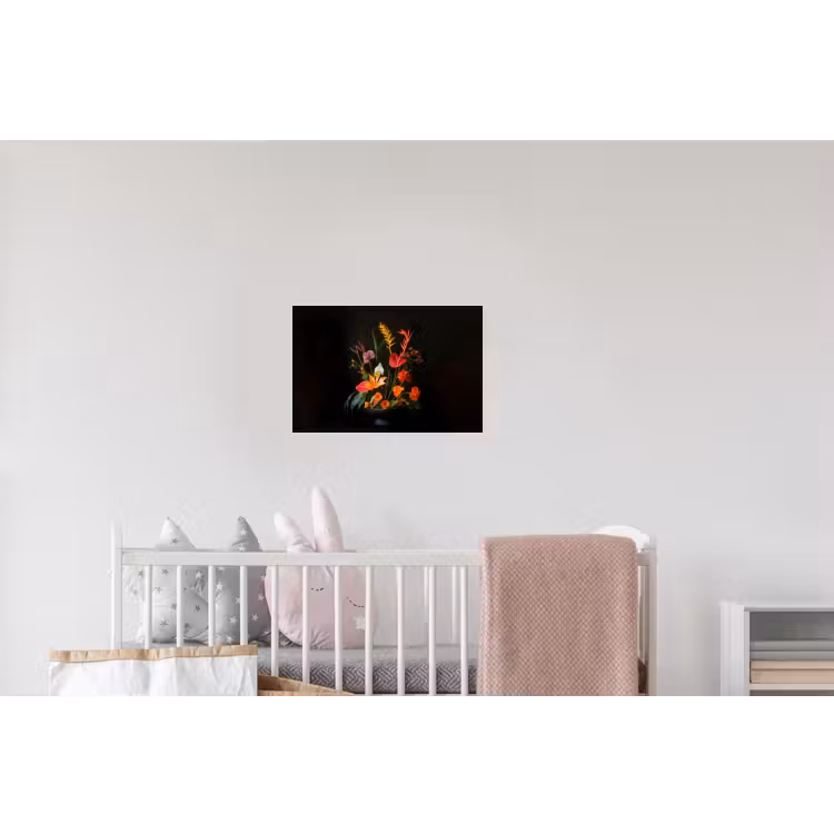 Schaal - Boeket - Bloemen Muursticker klein -kinderkamer