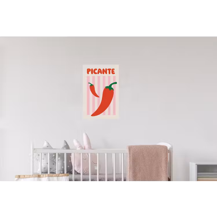 Pittig - Pepers - Rood Muursticker klein -kinderkamer