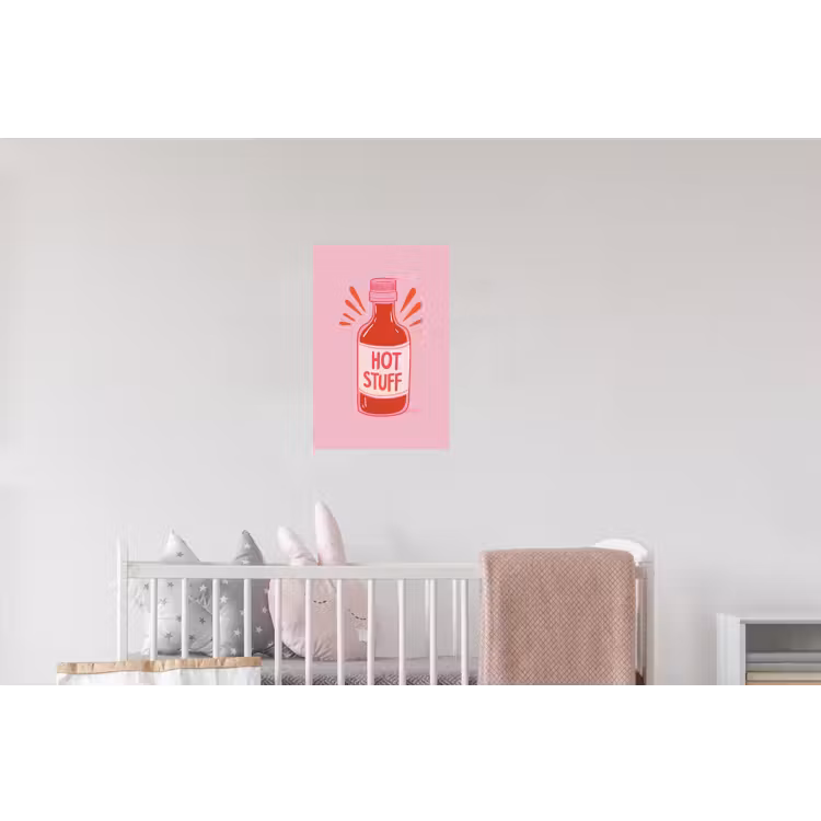 Pittig - Rood - Saus - Grafisch Muursticker klein -kinderkamer