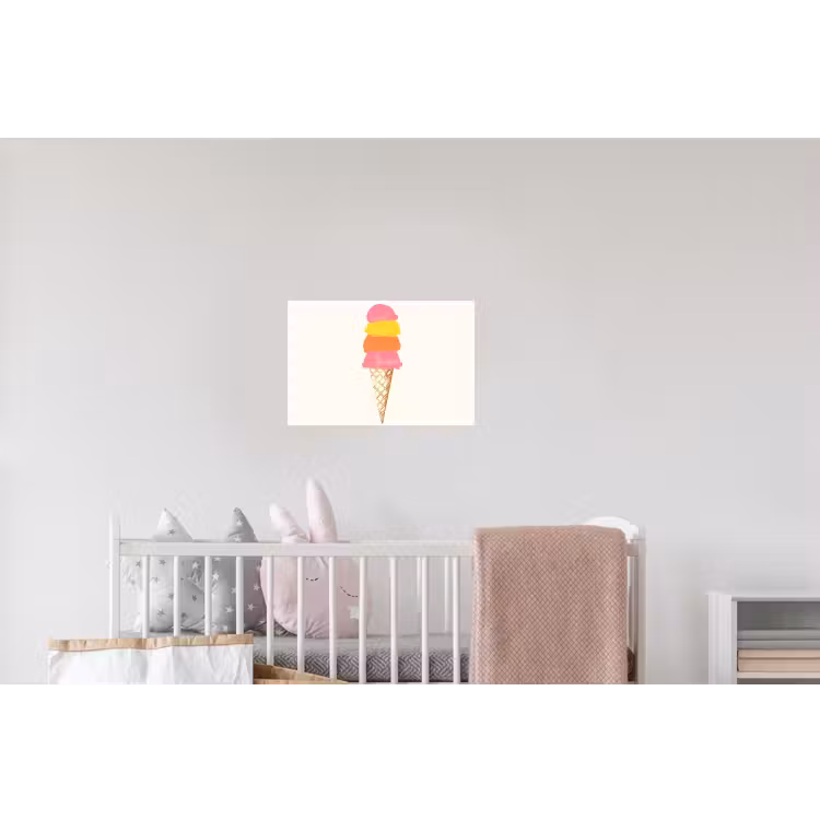 Schepijs - Hoorntje - Illustratie - Minimalistisch Muursticker klein -kinderkamer