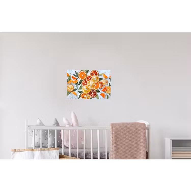 Schijfjes - Fruit - Oranje - Mozaïek Muursticker klein -kinderkamer