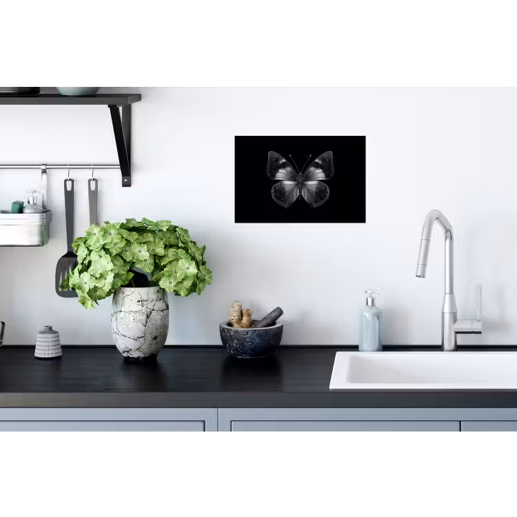 Vlinder - Grijs - Mysterieus Muursticker klein -keuken
