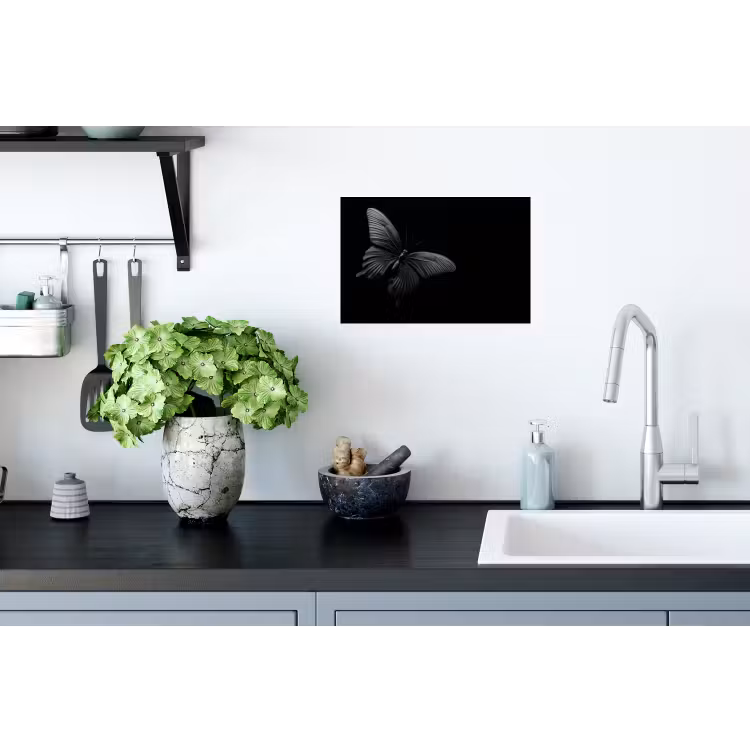 Vlinder - Zwart - Insect - Dieren Muursticker klein -keuken