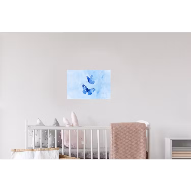Vlinders - Sierlijk - Blauw Muursticker klein -kinderkamer