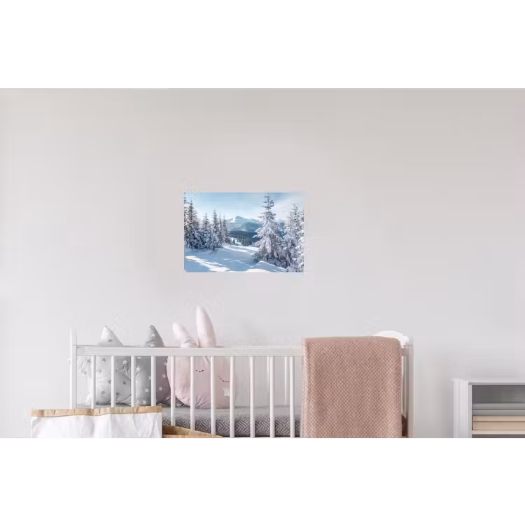 Sneeuw - Winter - Landschap - Bergen Muursticker klein -kinderkamer