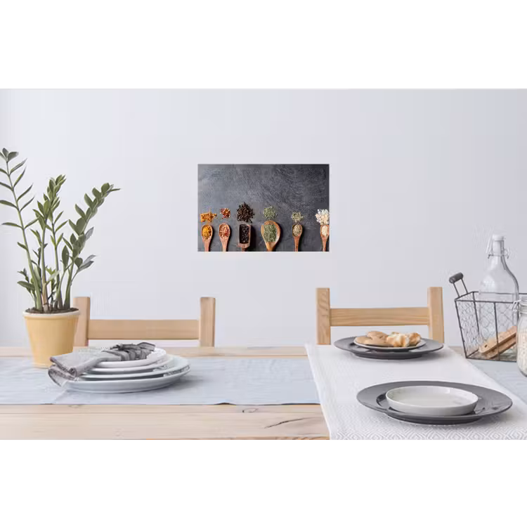 Pollepel - Kruiden - Specerijen - Industrieel Muursticker klein -eettafel
