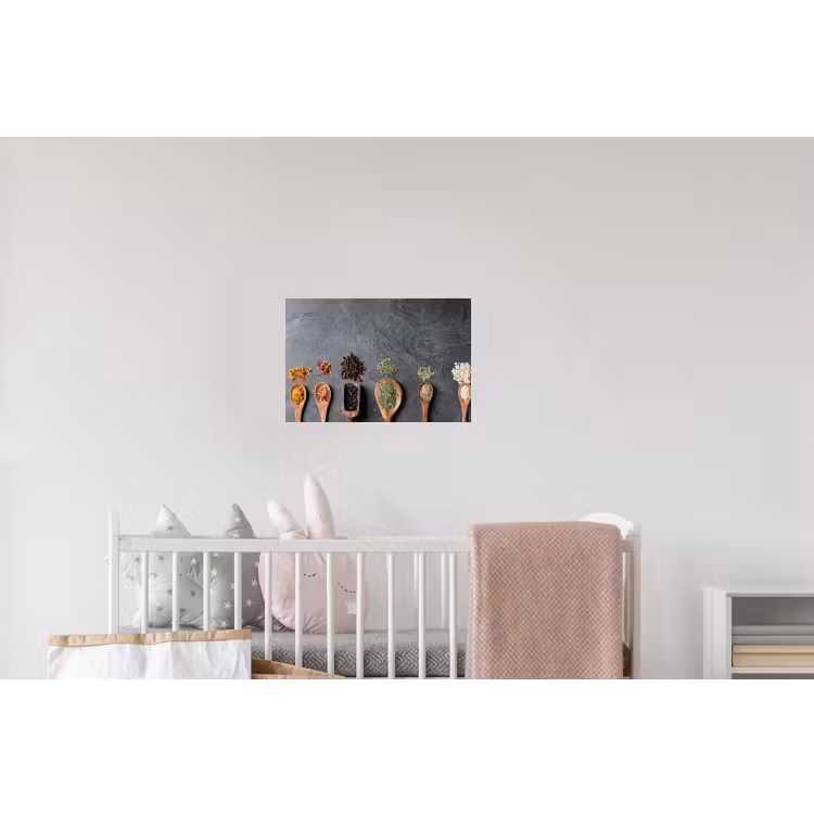 Pollepel - Kruiden - Specerijen - Industrieel Muursticker klein -kinderkamer