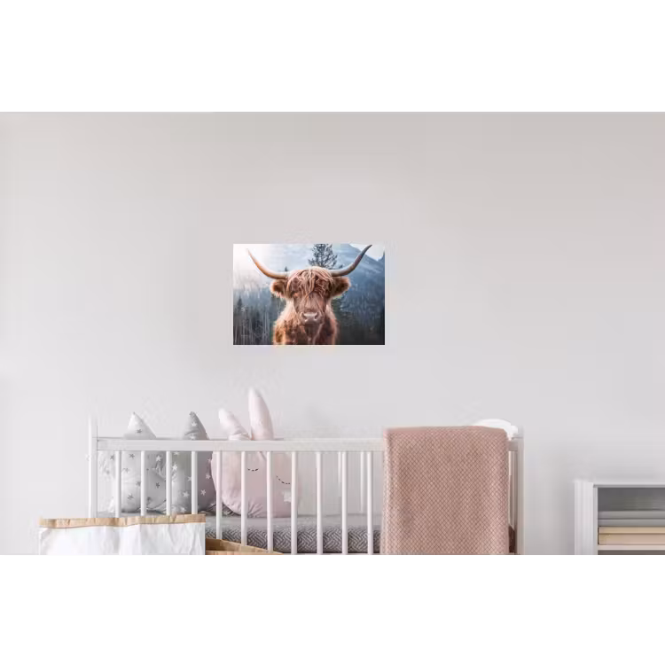 Schotse hooglander - Koe - Dieren - Berg - Natuur Muursticker klein -kinderkamer