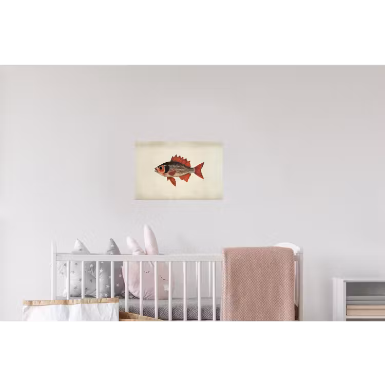 Schubben - Rood - Vis - Vinnen Muursticker klein -kinderkamer