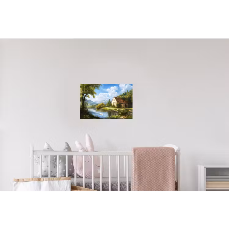Zwaan - Bomen - Rust Muursticker klein -kinderkamer