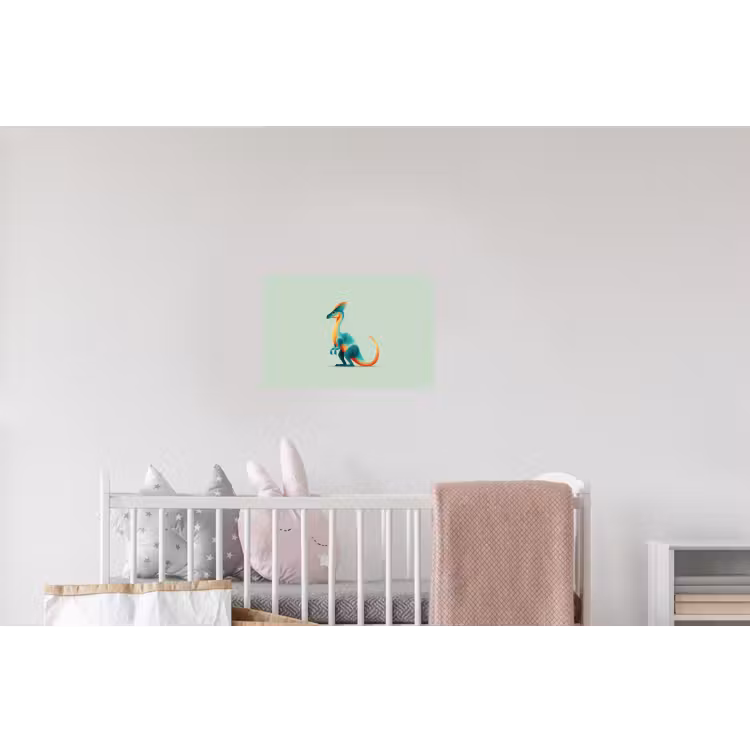 Staart - Dino - Minimalistisch - Blauw Muursticker klein -kinderkamer