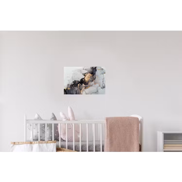 Zwart - Marmer - Luxe - Goud Muursticker klein -kinderkamer