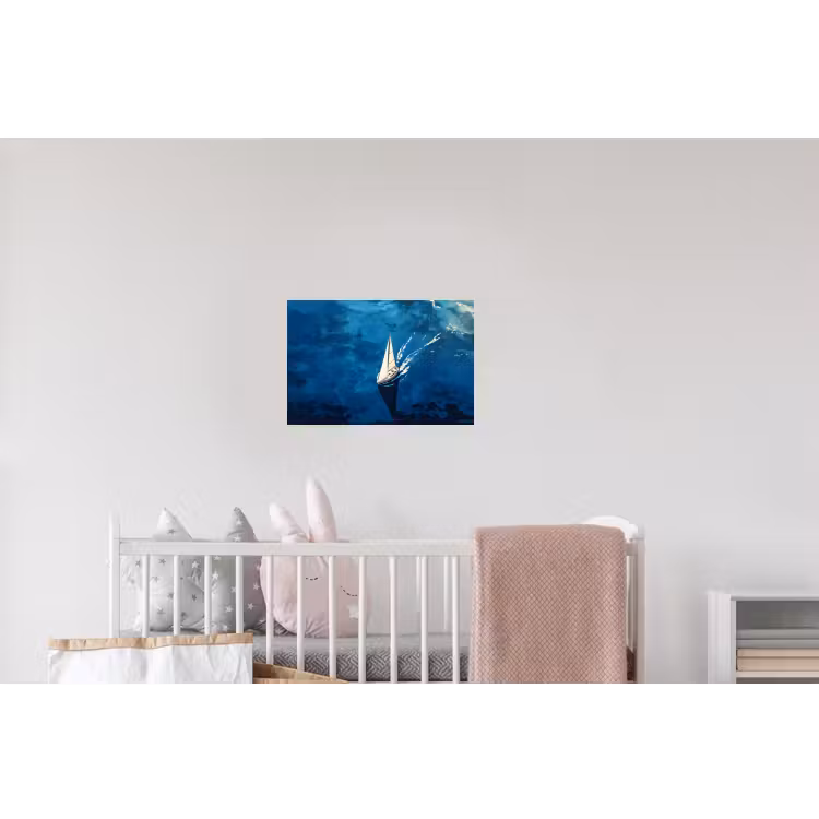 Zeilboot - Water - Abstract - Schaduw Muursticker klein -kinderkamer