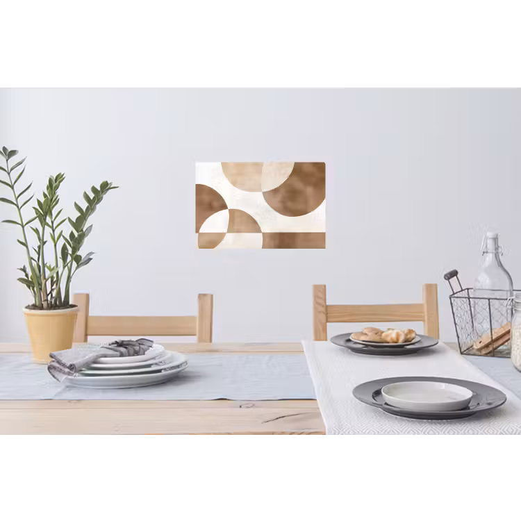 Snijdende cirkels - Overlappende vlakken Muursticker klein -eettafel