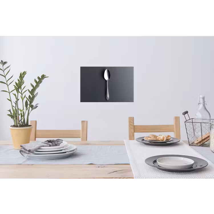 Zilver - Metaal - Lepel Muursticker klein -eettafel